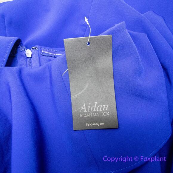 New!  Aidan Mattox royal blue strapless‎ ruffle top, US size 14 - Picture 14 of 16